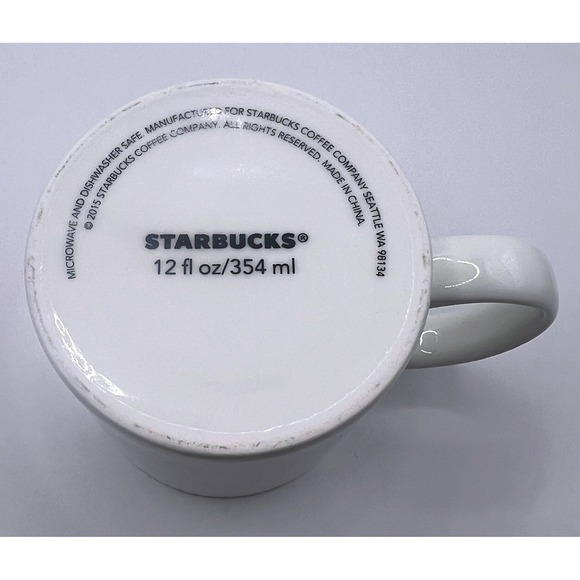 Starbucks 12 oz White Ceramic Mug – Classic Siren Logo (2015) - Picture 4 of 4